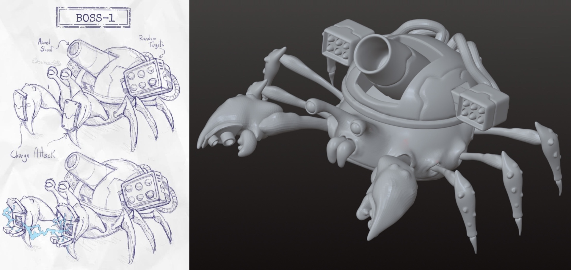 ShellShock, Boss-1, design and sculpt